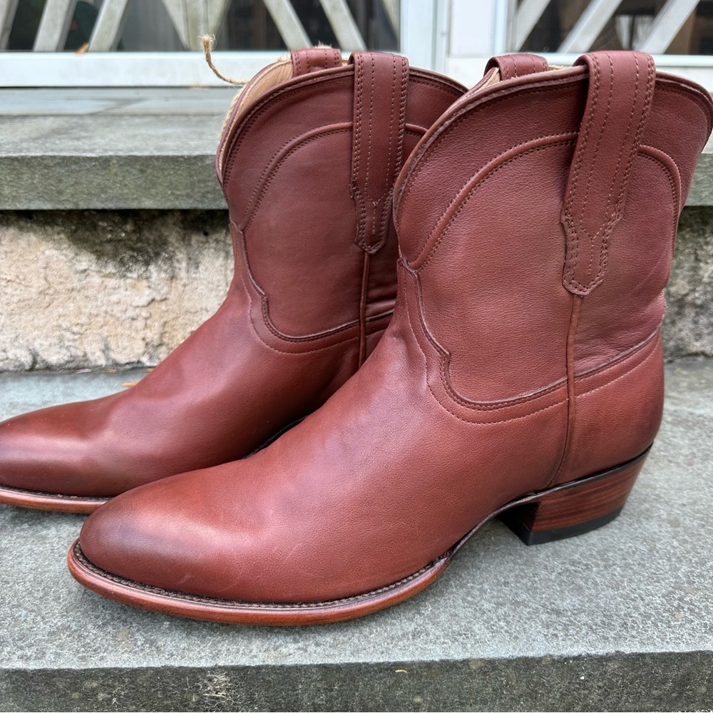 TECOVAS THE PENNY WOMENS CALFSKIN SHORT WESTERN BOOTS SIZE 11. NWT